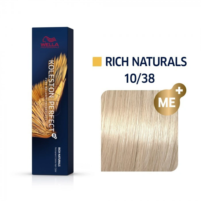 Wella Koleston Perfect Me+ Hajfesték - 10/38 - 60ml -Legvilágosabb Gyöngyház Aranyszőke képe 1